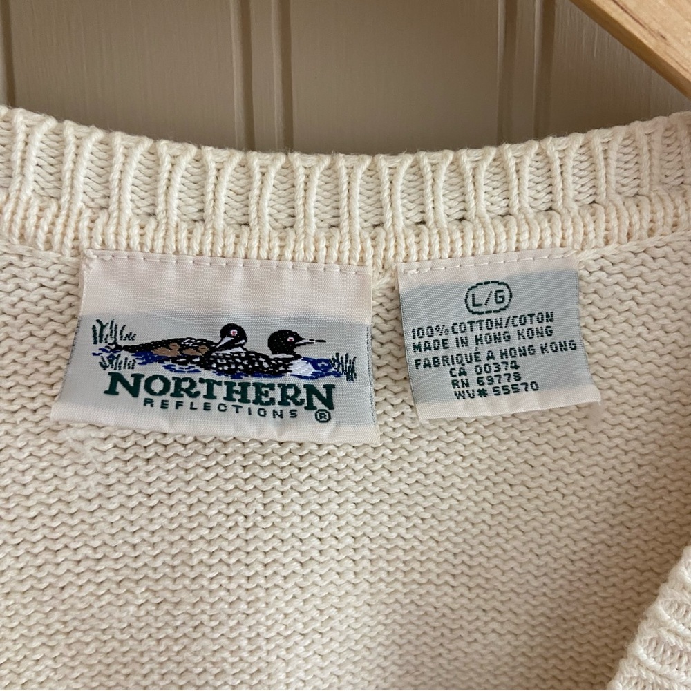 Vintage Northern Reflections 100% Cotton Sweater Vest Women’s Size Large - Picture 3 of 6